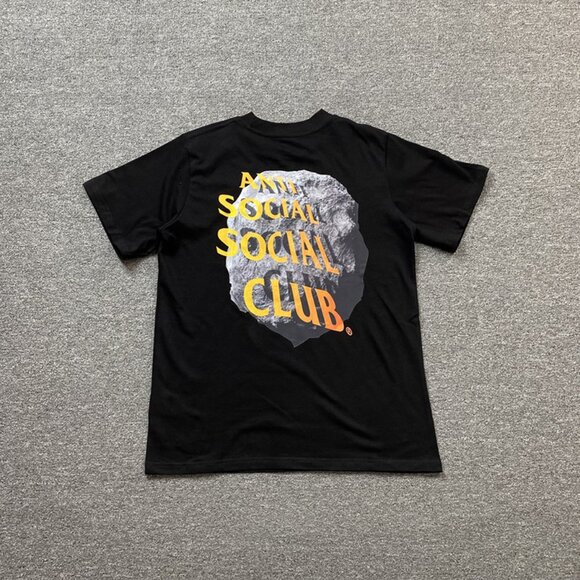 Anti Social Social Club Black T Shirt With Cosmic Rocks Print